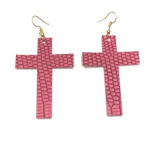 Faux leather earring 3”